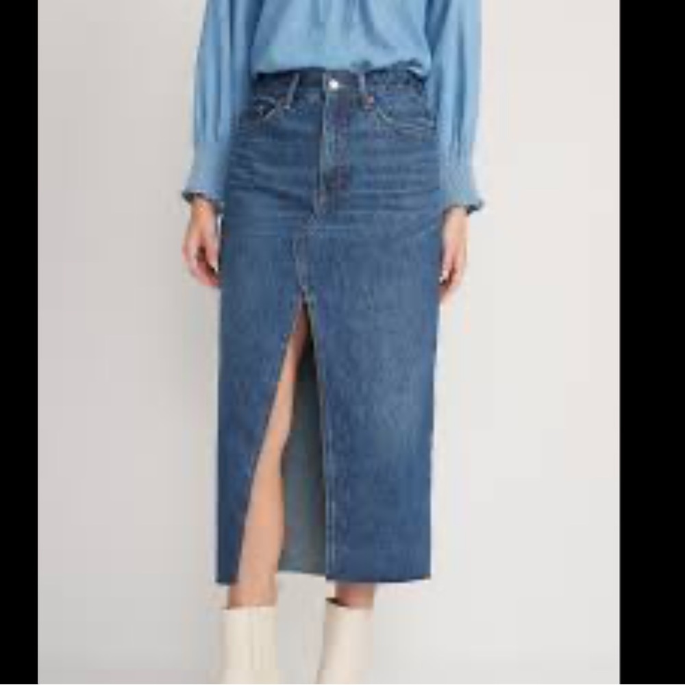 💥LAST CHANCE💥 High waisted denim maxi Skirt